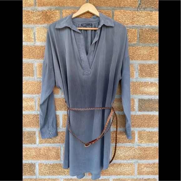 Gypsy 05 Silk Tunic Dress in Botanical gray size XS - Picture 2 of 9